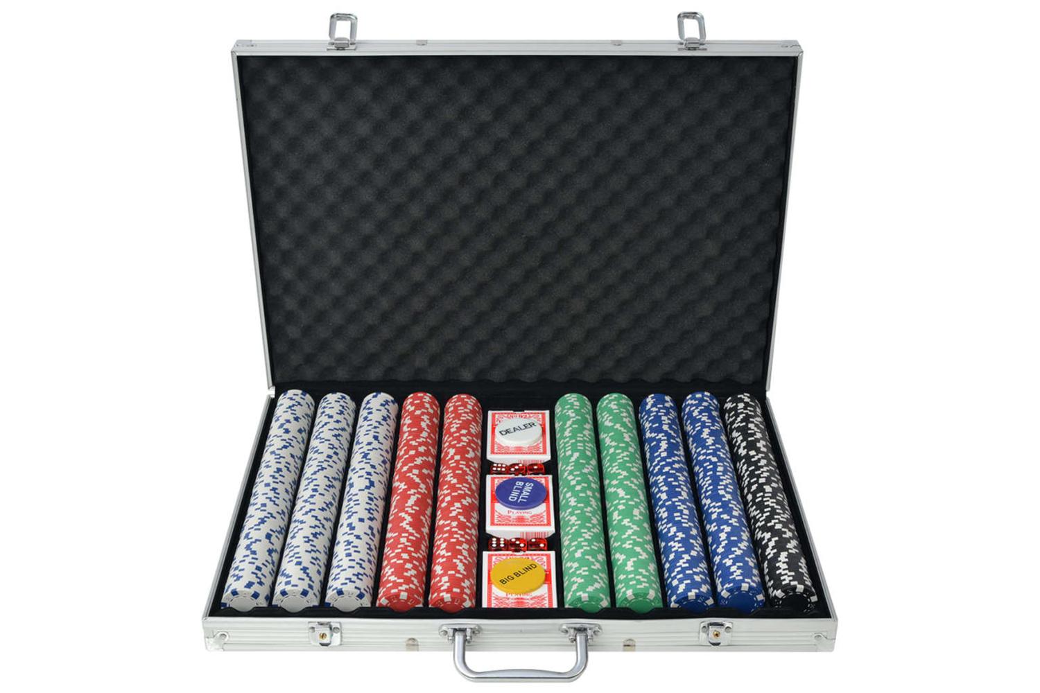 Vidaxl 80183 Poker Set With 1000 Chips Aluminium