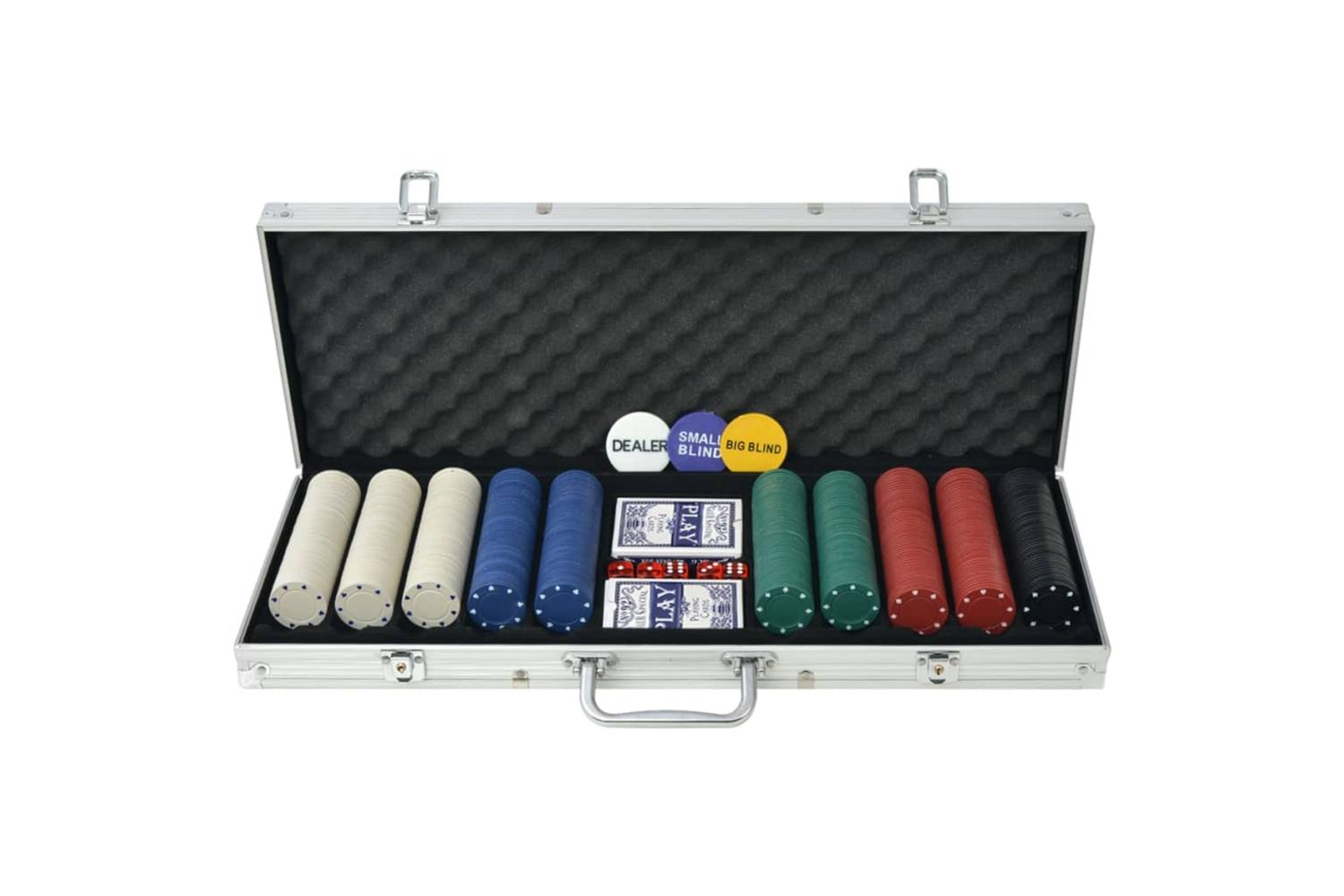 Vidaxl 80180 Poker Set With 500 Chips Aluminium