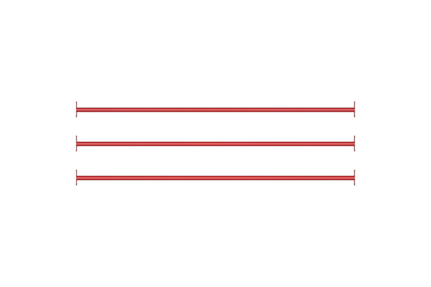 vidaXL 93200 Turning Bars 3 Pcs 125cm Steel Red