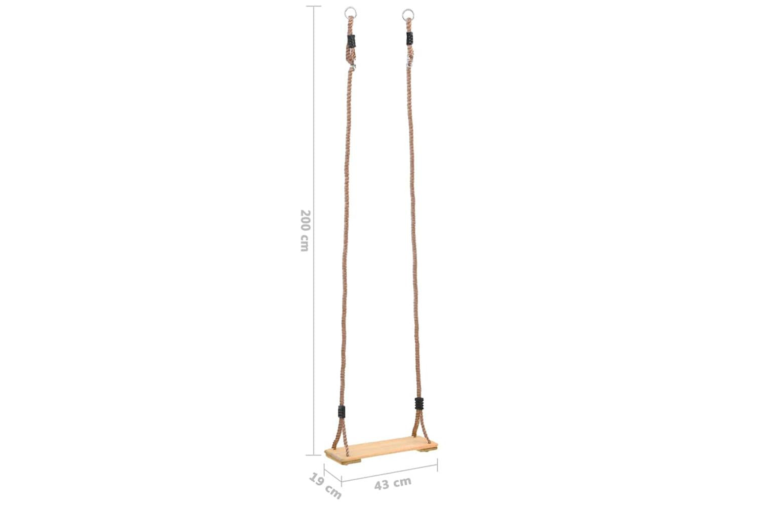 Vidaxl Board Swing 200 Cm Solid Pinewood-7