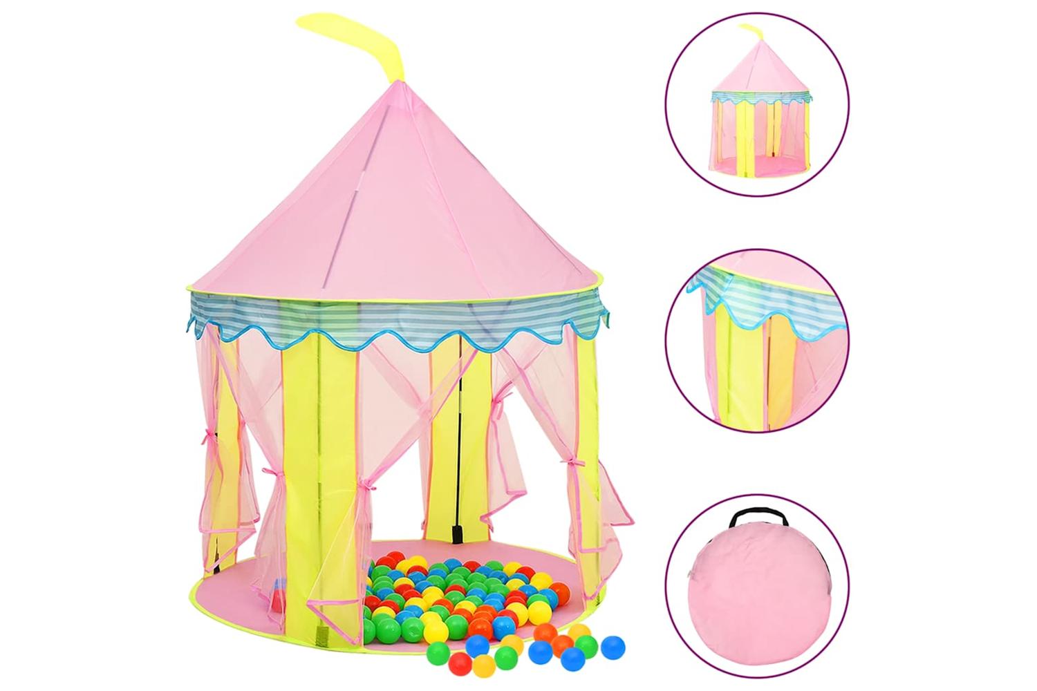 vidaXL 3107745 Children Play Tent With 250 Balls Pink 100x100x127cm