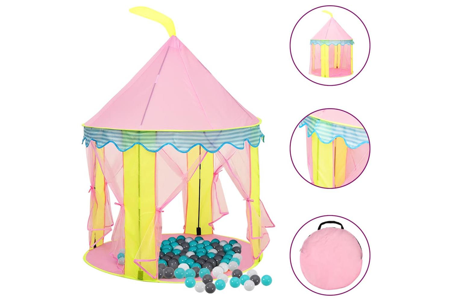 vidaXL 3107746 Children Play Tent With 250 Balls Pink 100x100x127cm