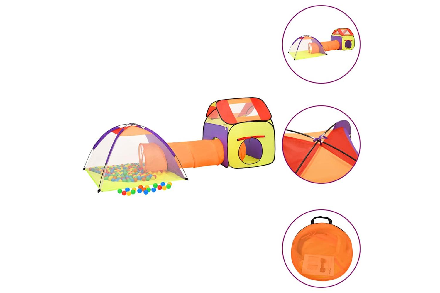 vidaXL 3107730 Children Play Tent With 250 Balls Multicolour 338x123x111cm