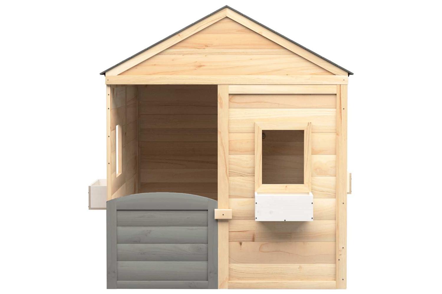 Vidaxl 93687 Playhouse With Lockable Door And Flower Pots Solid Wood Fir