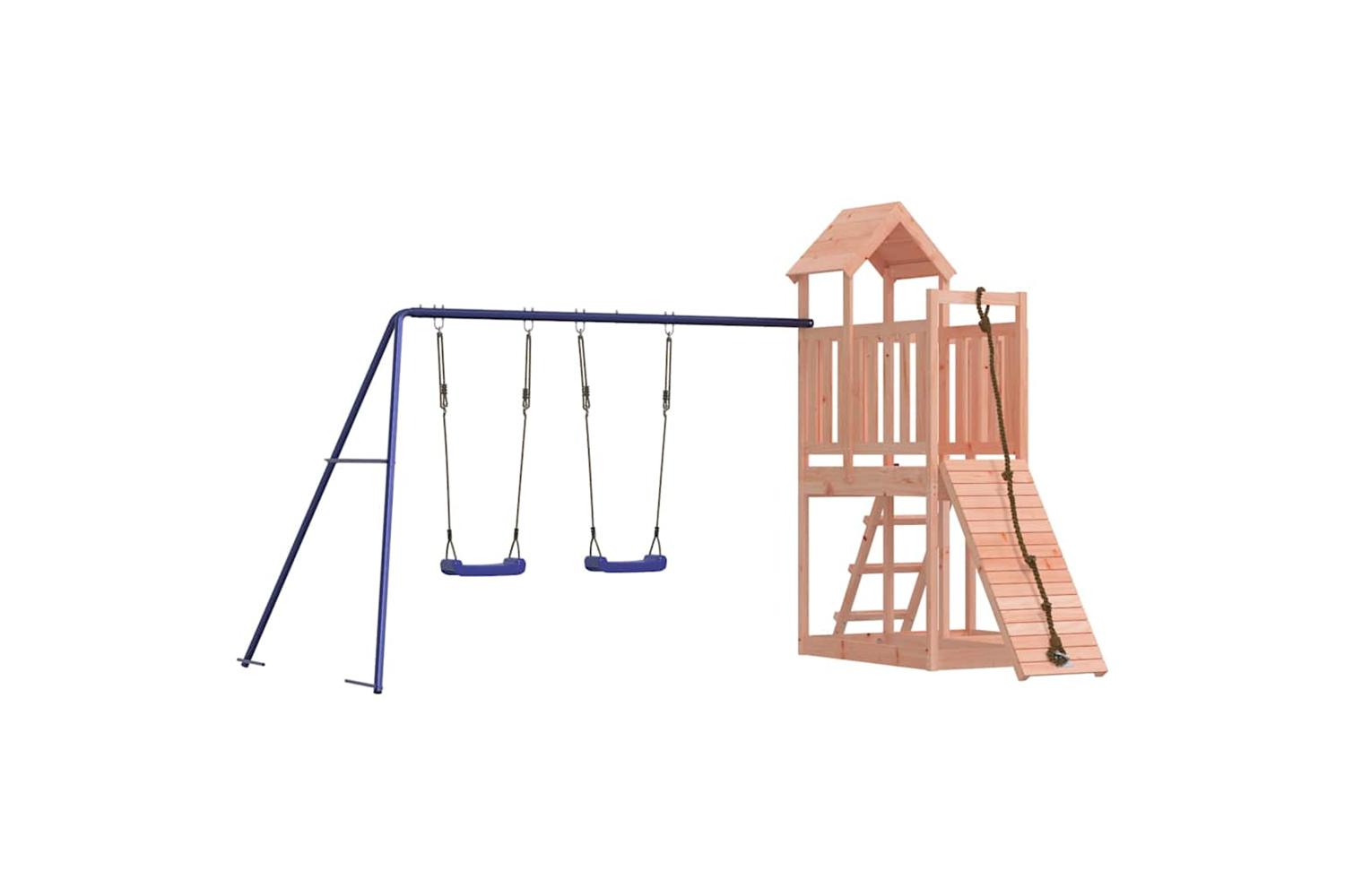 Vidaxl 3155838 Playhouse With Climbing Wall Swings Solid Wood Douglas-2
