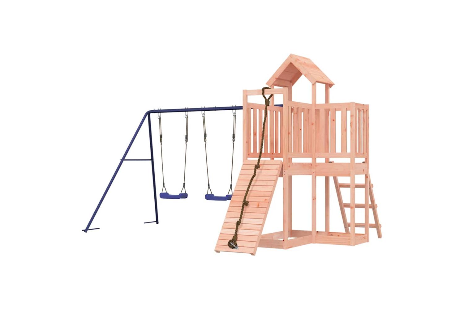 Vidaxl 3155838 Playhouse With Climbing Wall Swings Solid Wood Douglas-3