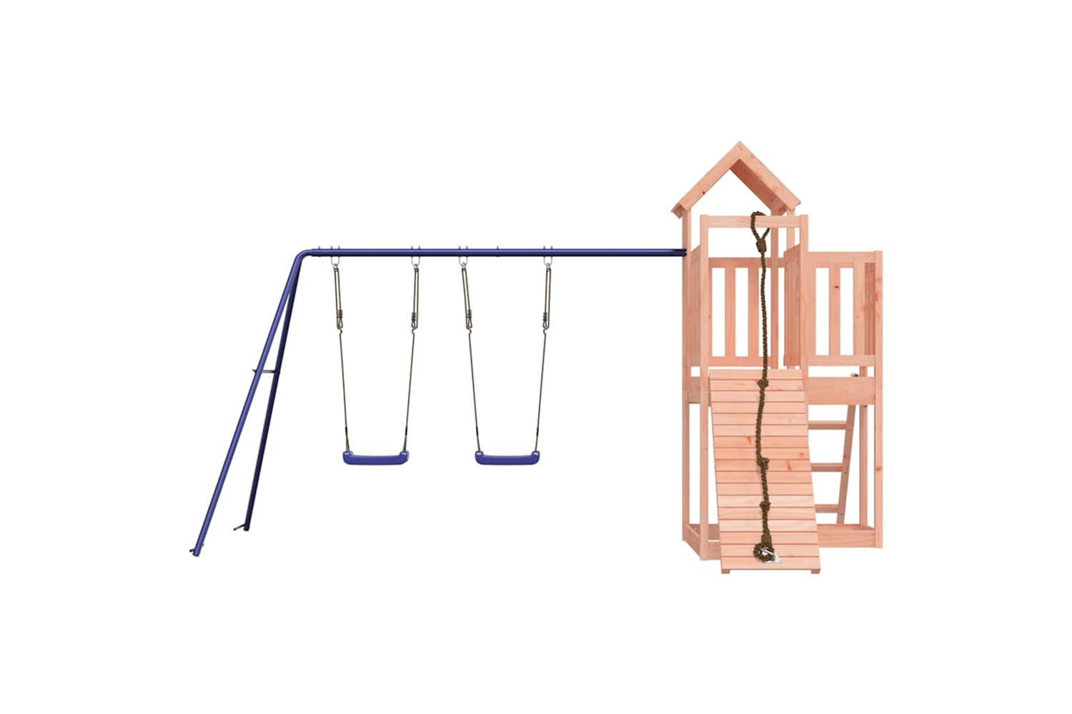 Vidaxl 3155838 Playhouse With Climbing Wall Swings Solid Wood Douglas-4