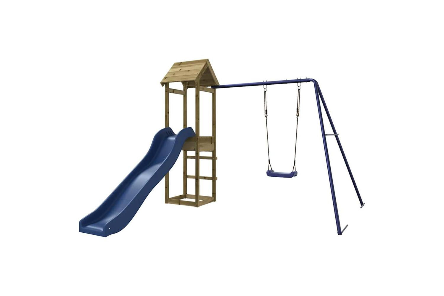 Vidaxl 3155857 Playhouse With Slide Swing Impregnated Wood Pine