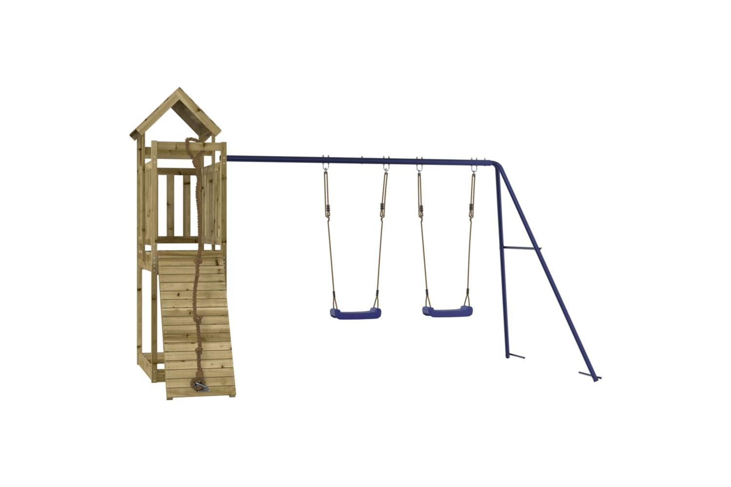 Vidaxl 3155971 Playhouse With Climbing Wall Swings Impregnated Wood Pine