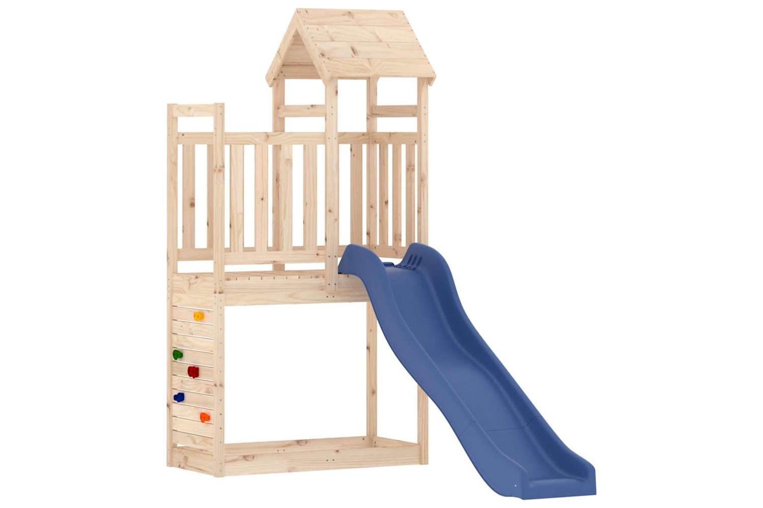 Vidaxl 3155900 Playhouse With Slide Rockwall Solid Wood Pine-2