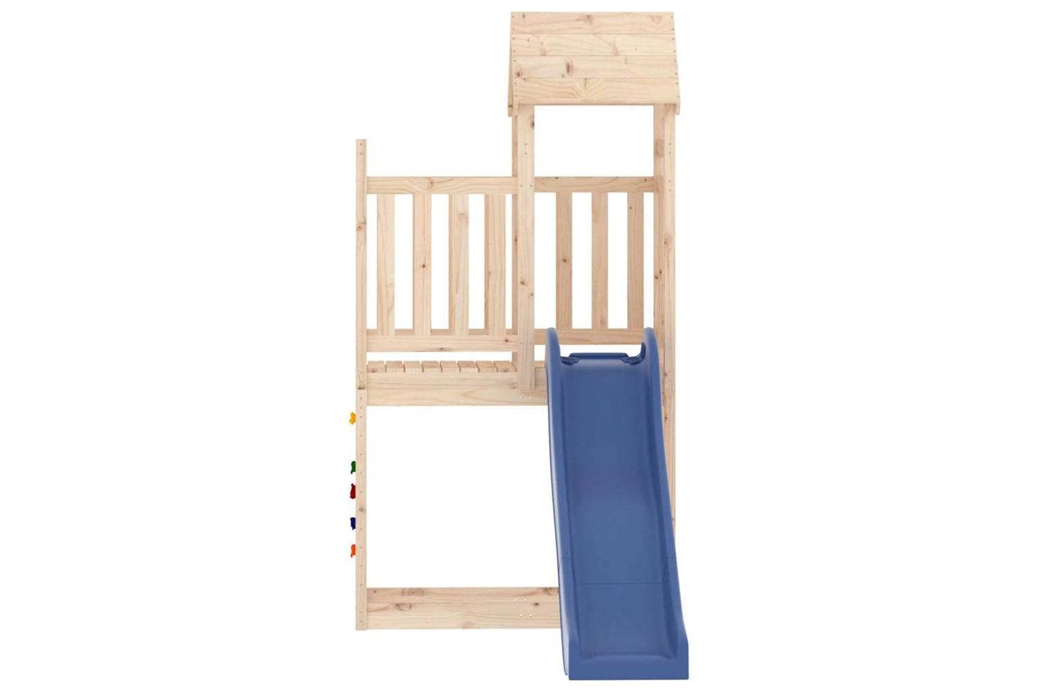 Vidaxl 3155900 Playhouse With Slide Rockwall Solid Wood Pine-3