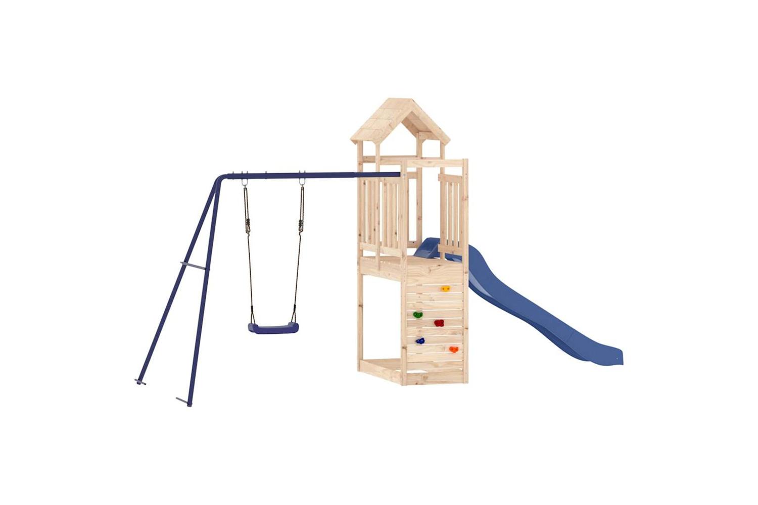 Vidaxl 3155903 Playhouse With Slide Swing Solid Wood Pine-3