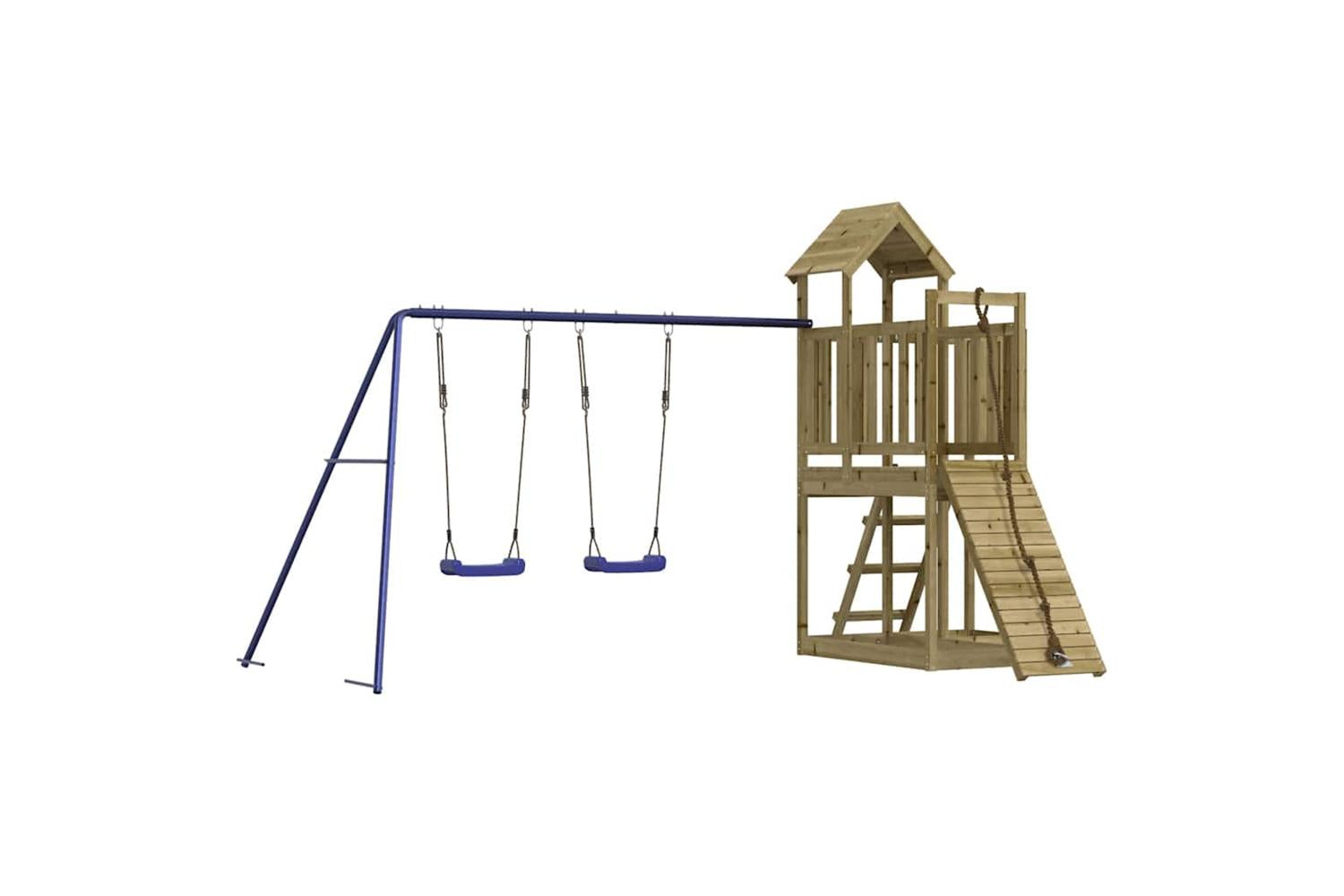 Vidaxl 3155839 Playhouse With Climbing Wall Swings Impregnated Wood Pine