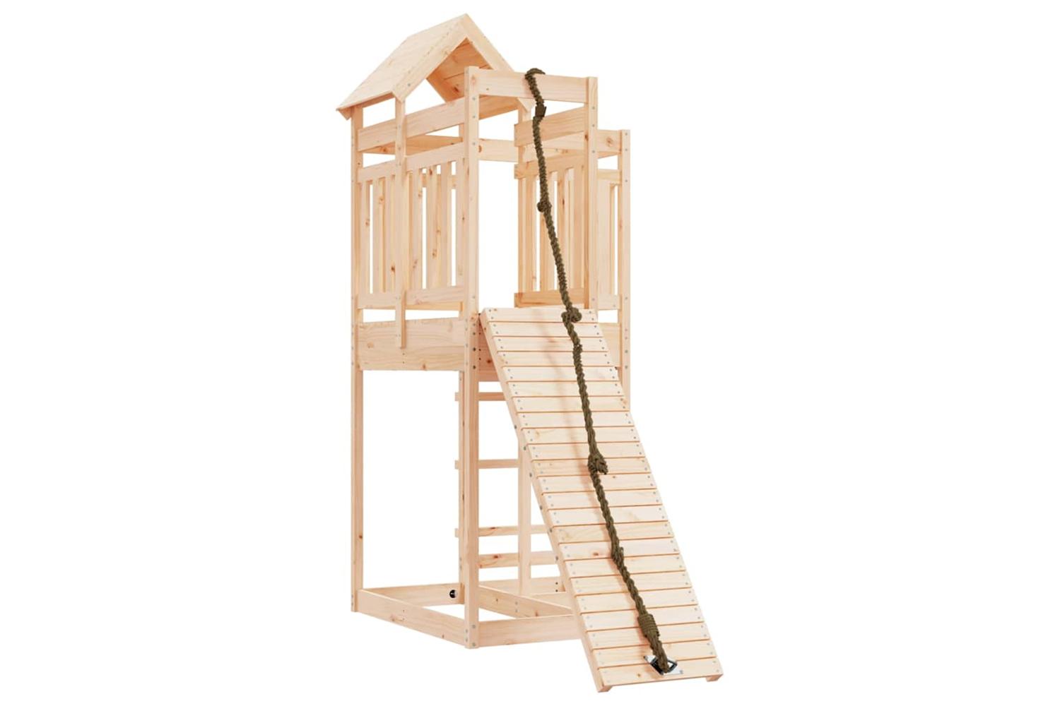Vidaxl 3156874 Playhouse With Climbing Wall Solid Wood Pine