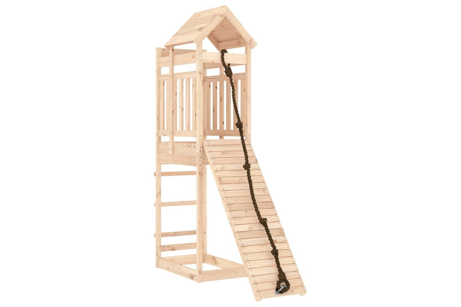 Vidaxl 3156940 Playhouse With Climbing Wall Solid Wood Pine