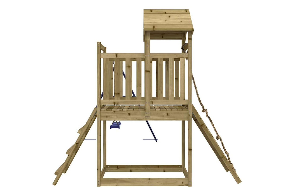 Vidaxl 3155872 Playhouse With Swing Climbing Wall Impregnated Wood Pine-5