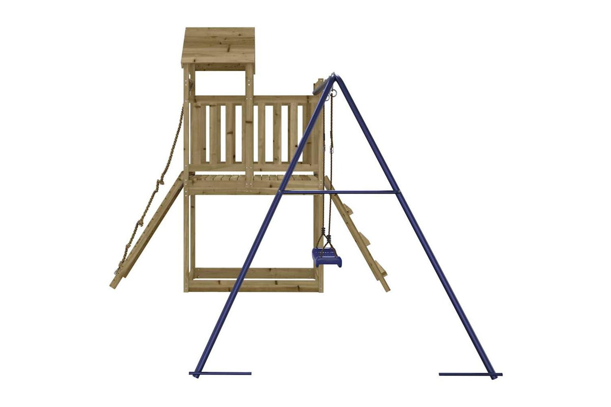Vidaxl 3155872 Playhouse With Swing Climbing Wall Impregnated Wood Pine-6
