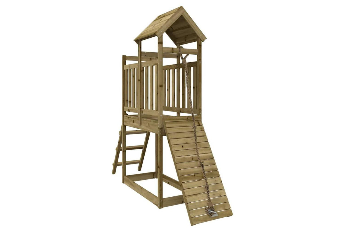 Vidaxl 3155869 Playhouse With Climbing Wall Impregnated Wood Pine