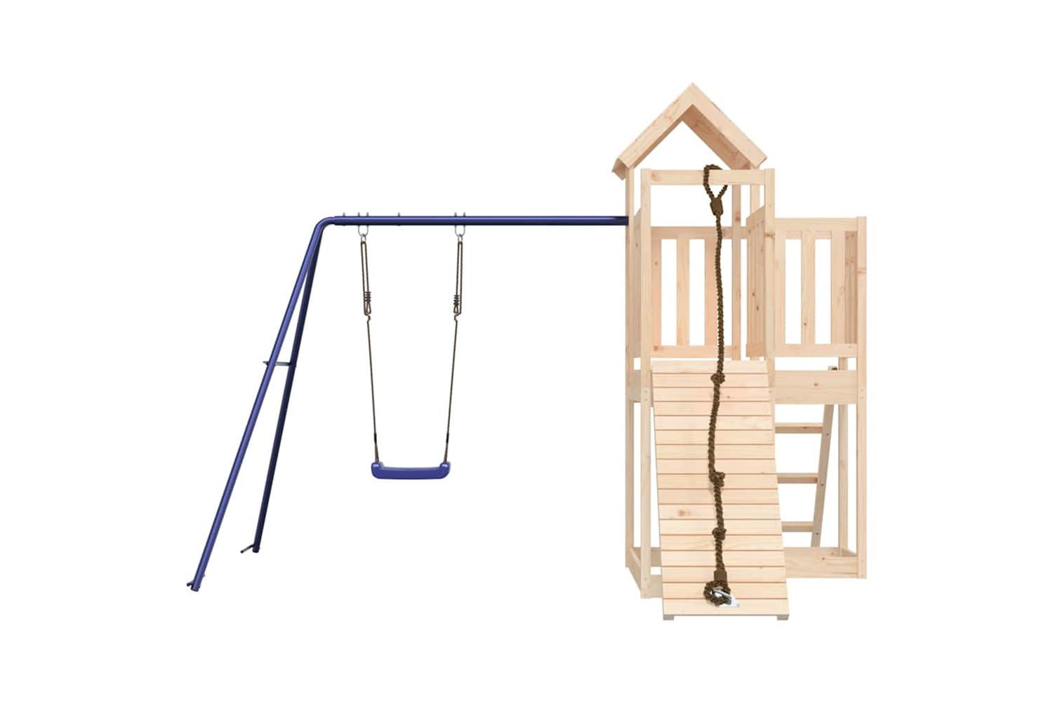 Vidaxl 3155834 Playhouse With Climbing Wall Swing Solid Wood Pine-4
