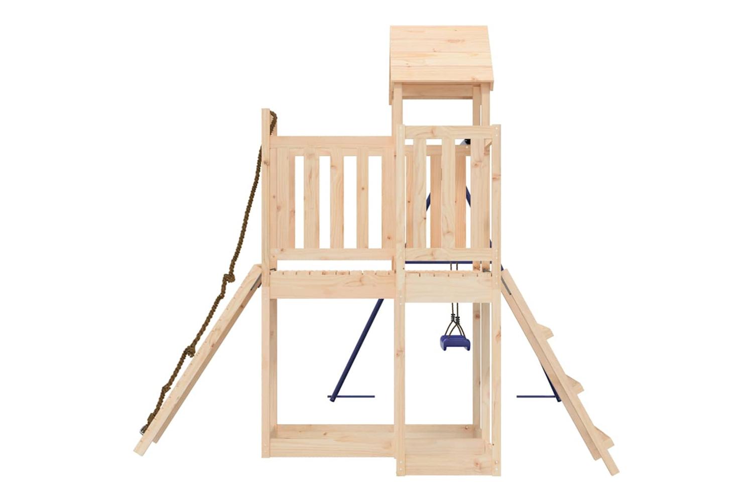 Vidaxl 3155834 Playhouse With Climbing Wall Swing Solid Wood Pine-5