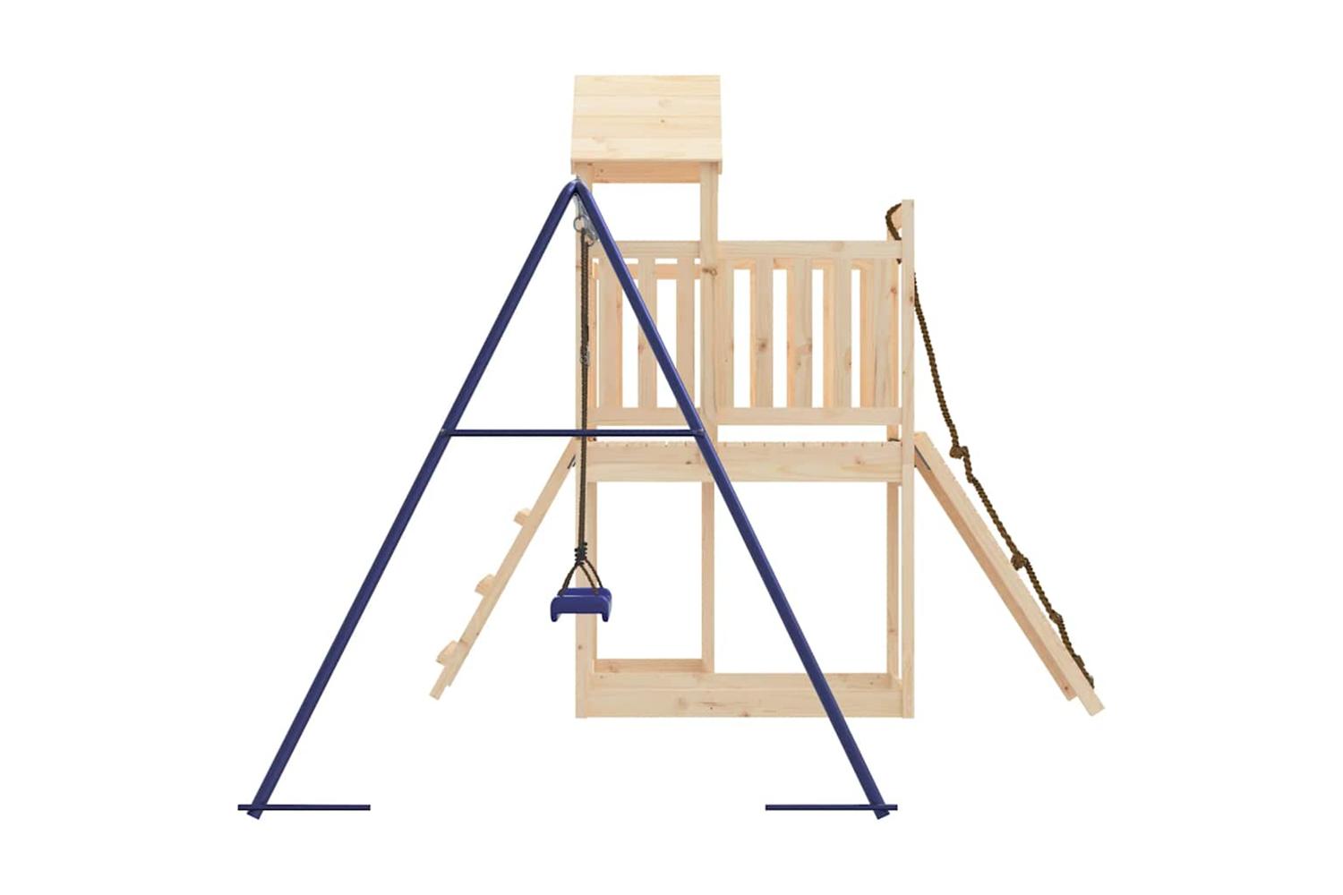 Vidaxl 3155834 Playhouse With Climbing Wall Swing Solid Wood Pine-6