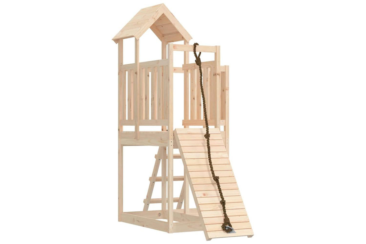 Vidaxl 3155831 Playhouse With Climbing Wall Solid Wood Pine