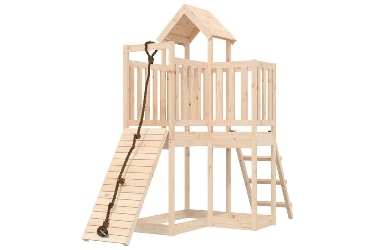 Vidaxl 3155831 Playhouse With Climbing Wall Solid Wood Pine-3