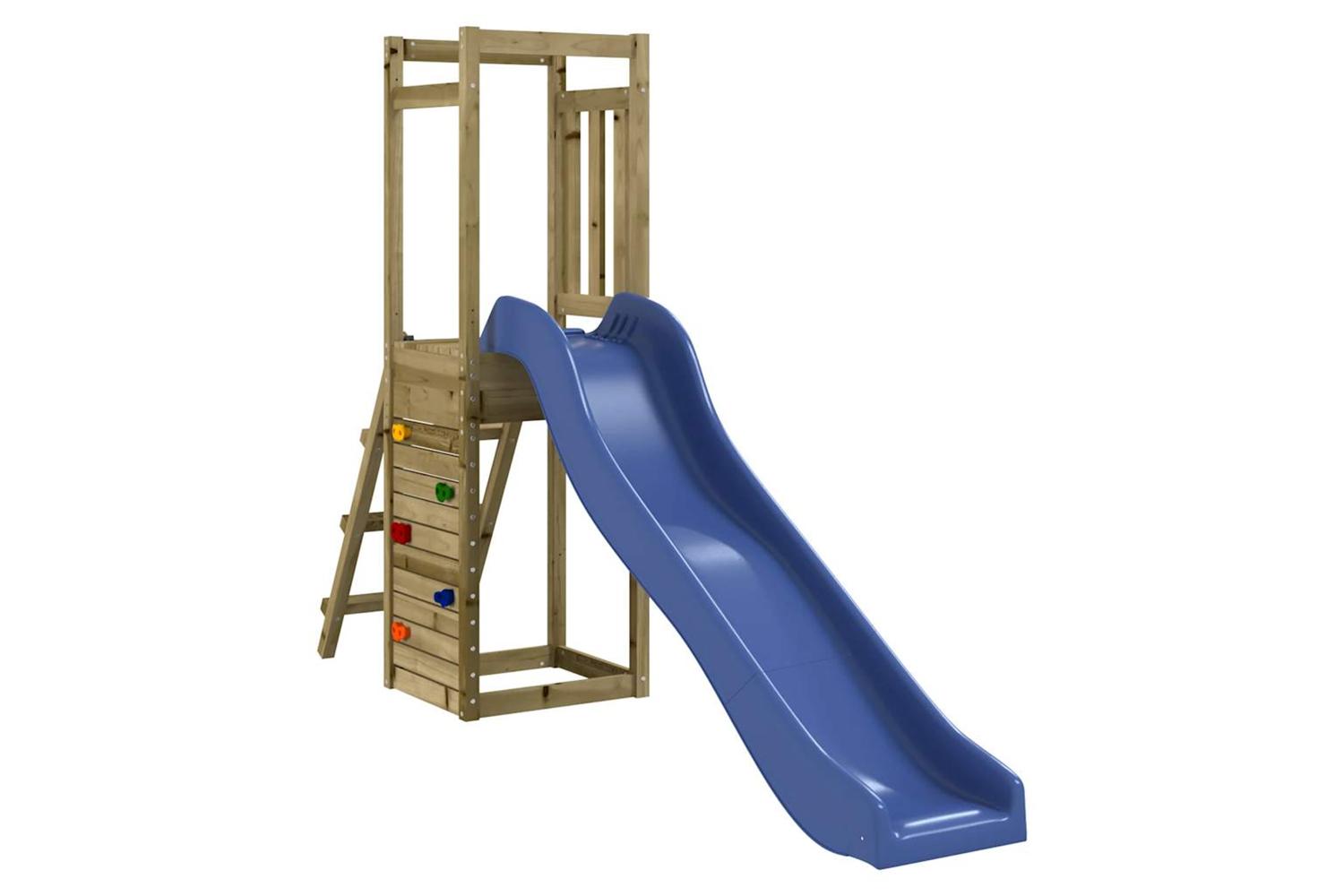 Vidaxl 3155914 Playhouse With Slide Rockwall Impregnated Wood Pine