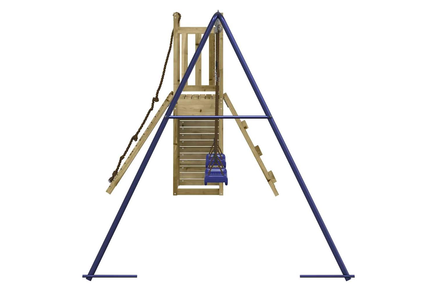 Vidaxl 3155923 Playhouse With Swings Climbing Wall Impregnated Wood Pine-5