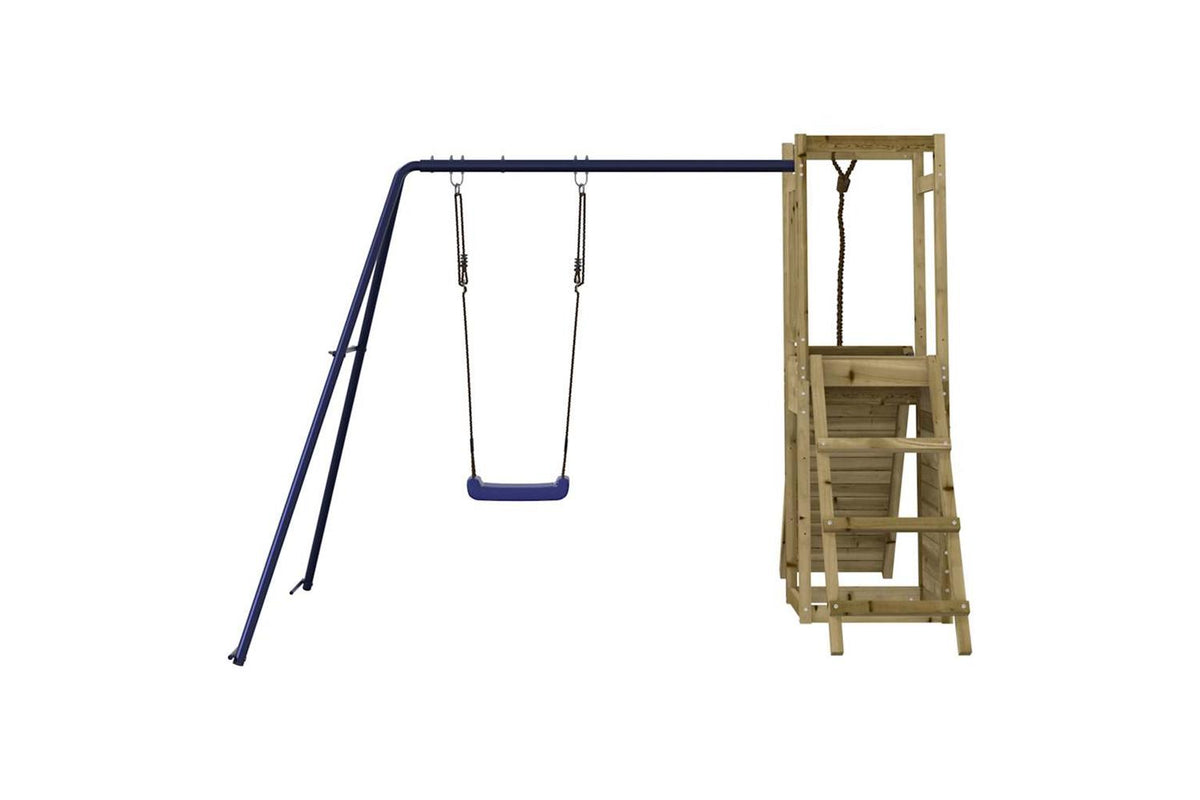 Vidaxl 3155920 Playhouse With Swing Climbing Wall Impregnated Wood Pine-6