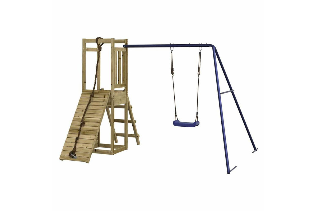 Vidaxl 3155920 Playhouse With Swing Climbing Wall Impregnated Wood Pine-7