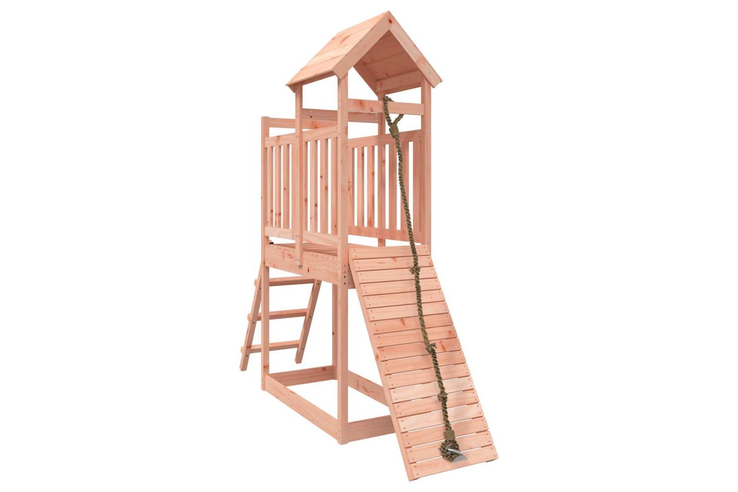 Vidaxl 3155868 Playhouse With Climbing Wall Solid Wood Douglas
