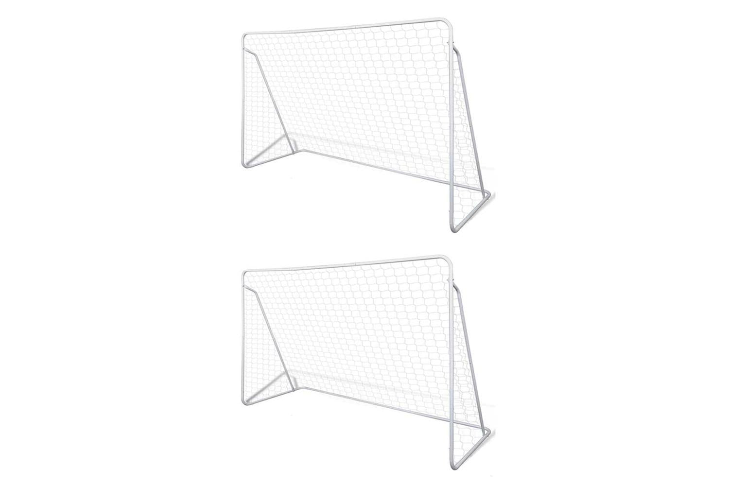 vidaXL 276045 Football Goal Nets Steel 2 Pcs 240x90x150cm