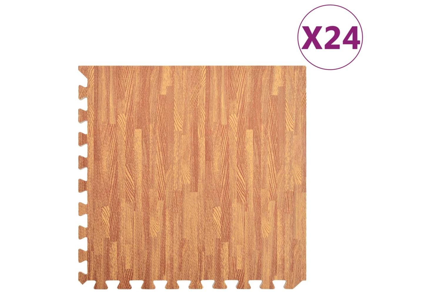 vidaXL 92460 Floor Mats 24 Pcs Wood Grain 8.64 ÃƒÂƒÃ‚ÂžÃ‚Â¡ Eva Foam