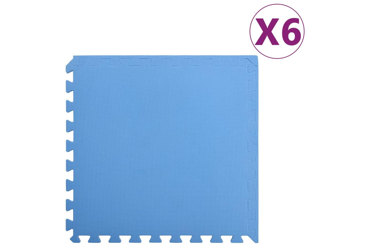 vidaXL 92464 Floor Mats 6 Pcs 2.16 ÃƒÂƒÃ‚ÂžÃ‚Â¡ Eva Foam Blue