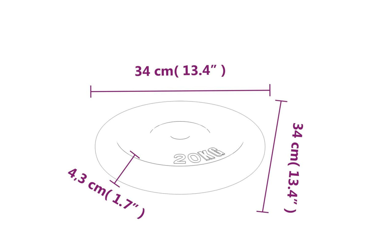 Vidaxl 3145054 Weight Plate 40 Kg Cast Iron-8