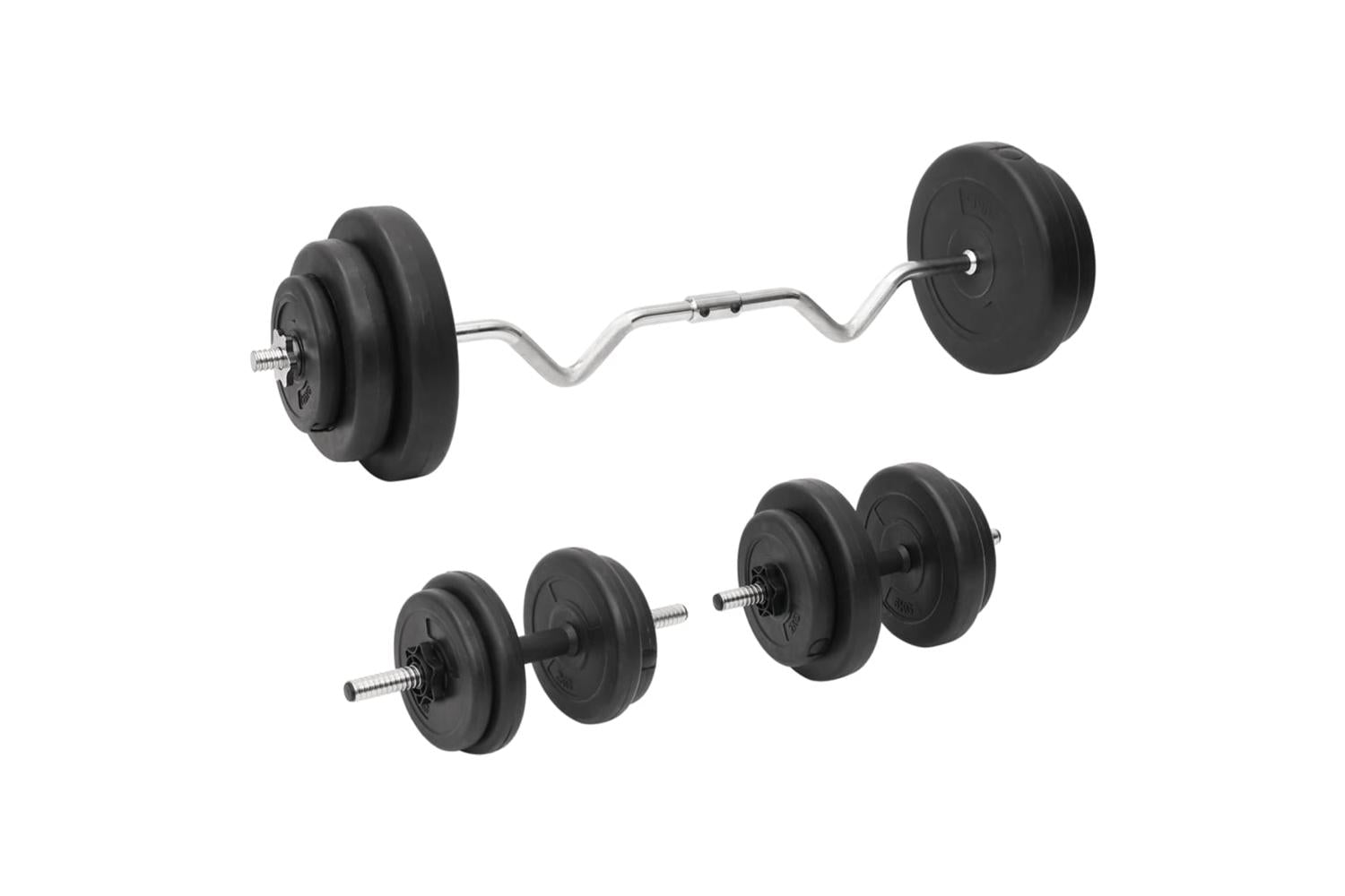 Vidaxl 3145026 Curl Barbell And Dumbbell With Plates 60 Kg