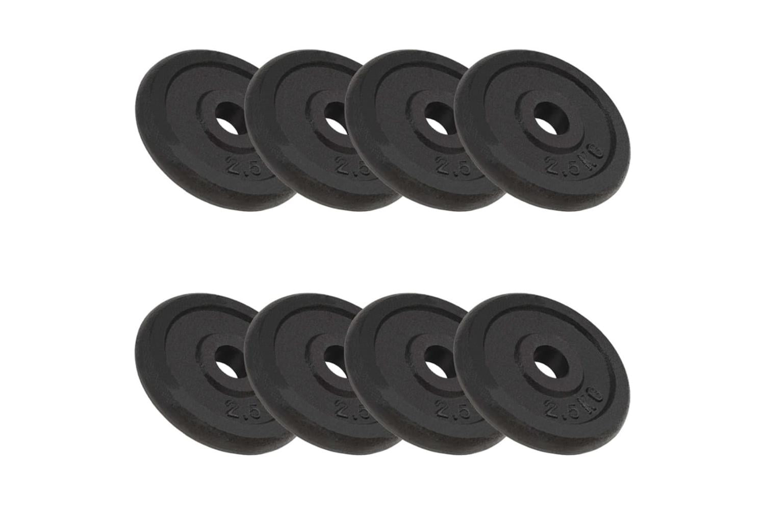 Vidaxl 91391 Weight Plates 8 Pcs 8x2.5 Kg Cast Iron