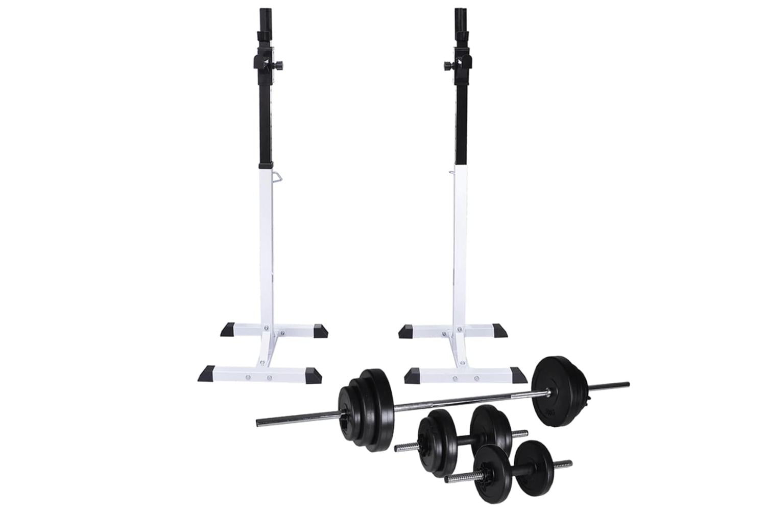 Vidaxl 275353 Barbell Squat Rack With Barbell And Dumbbell Set 30.5 Kg