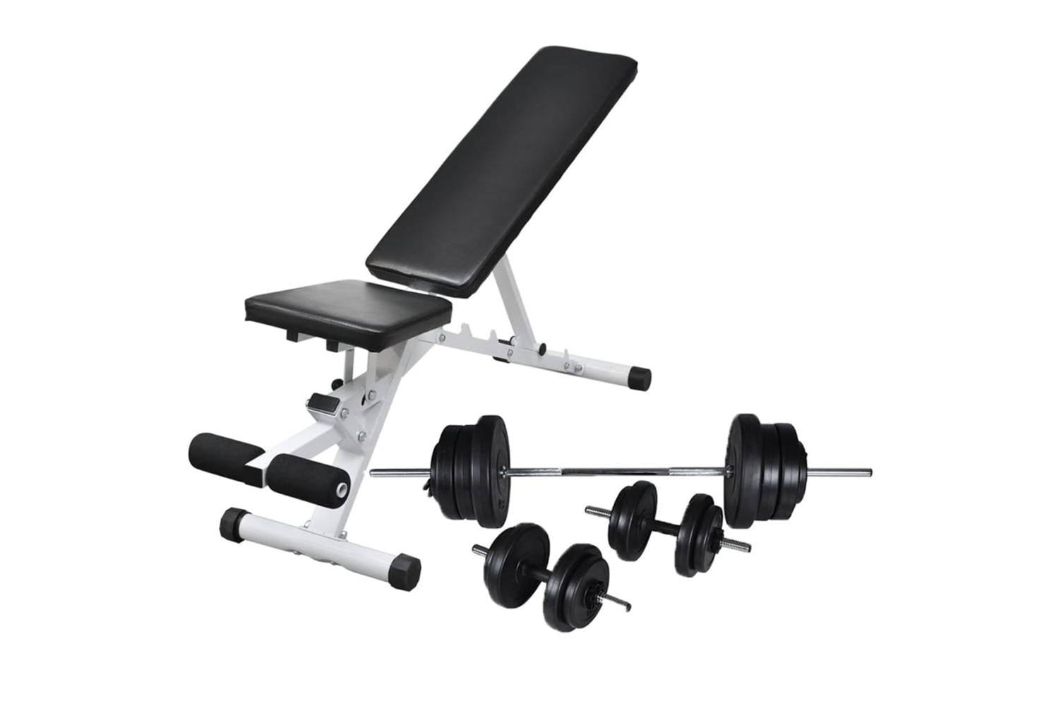Vidaxl 275347 Workout Bench With Barbell And Dumbbell Set 60.5 Kg