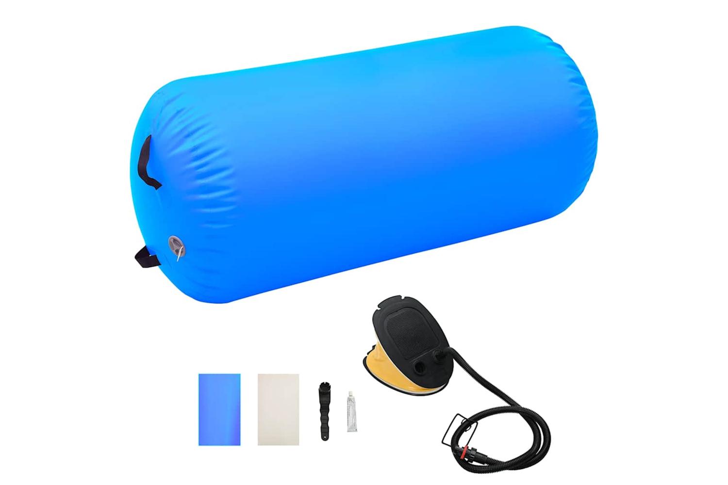 vidaXL 92720 Inflatable Gymnastic Roll With Pump 120x90cm Pvc Blue