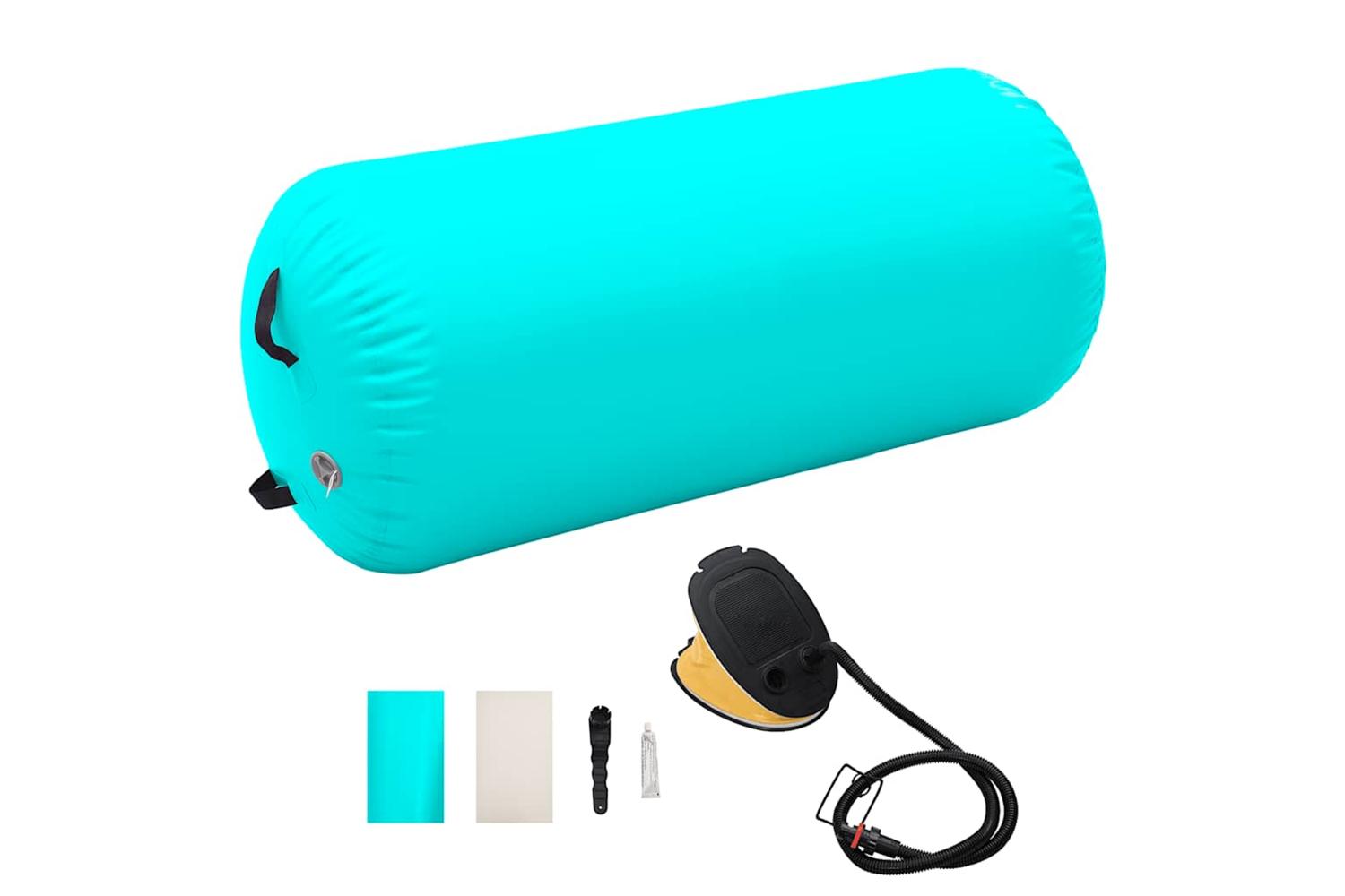 vidaXL 92719 Inflatable Gymnastic Roll With Pump 120x90cm Pvc Green