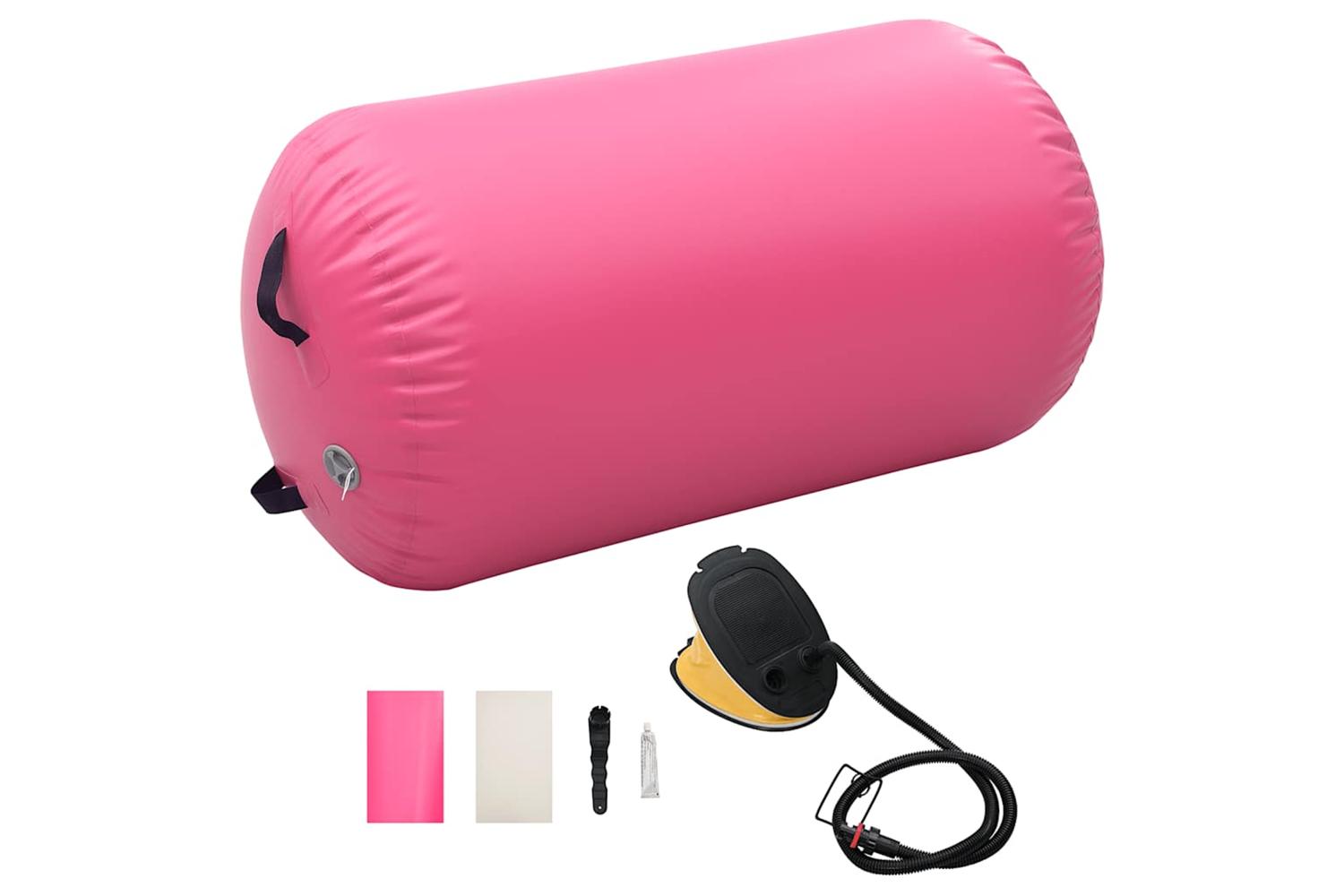 vidaXL 92712 Inflatable Gymnastic Roll With Pump 100x60cm Pvc Pink