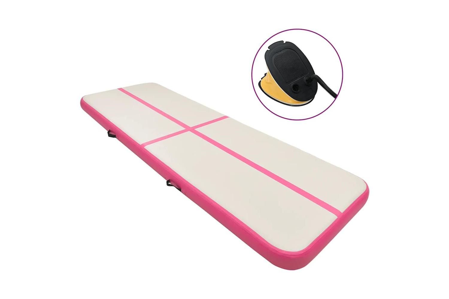 vidaXL 92685 Inflatable Gymnastics Mat With Pump 600x100x20cm Pvc Pink