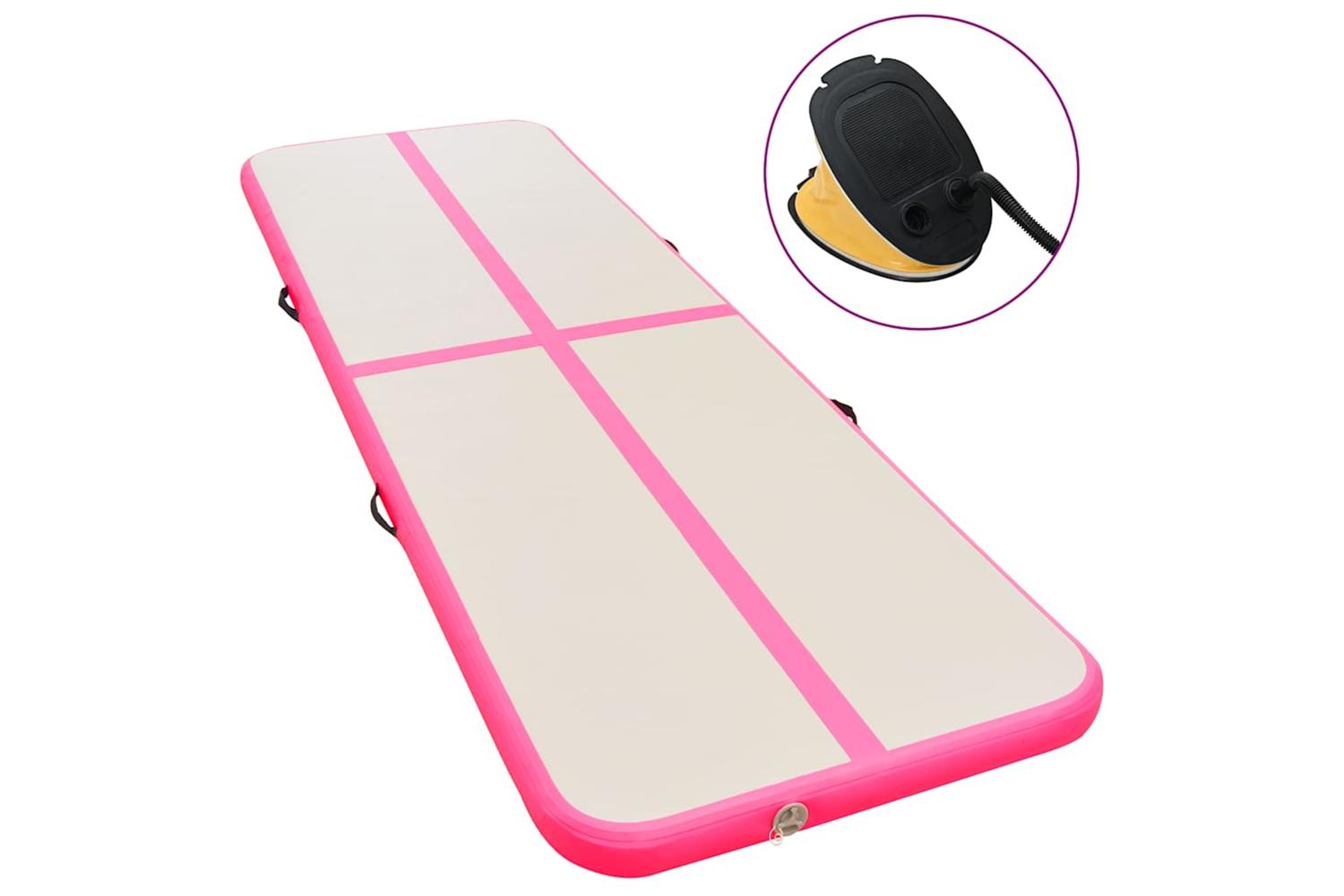 vidaXL 91924 Inflatable Gymnastics Mat With Pump 700x100x10cm Pvc Pink