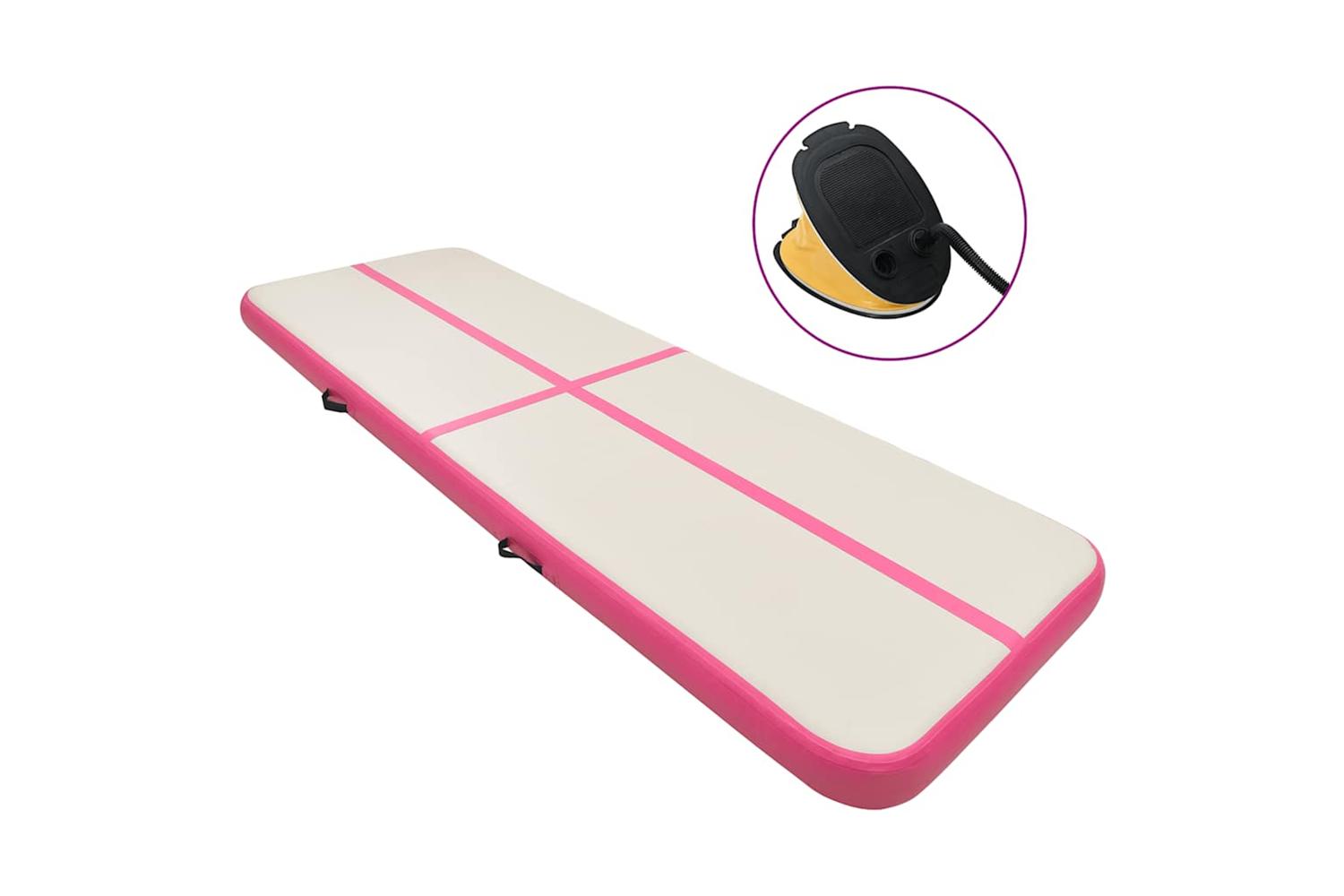 vidaXL 92682 Inflatable Gymnastics Mat With Pump 500x100x20cm Pvc Pink