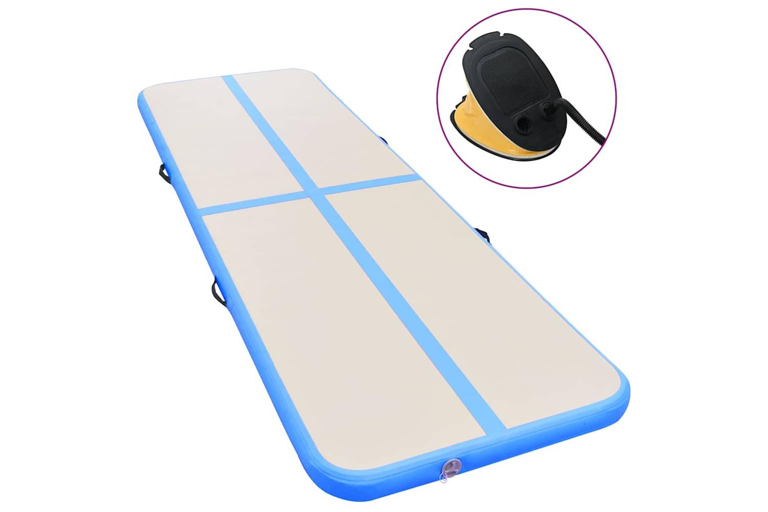vidaXL 91919 Inflatable Gymnastics Mat With Pump 500x100x10cm Pvc Blue