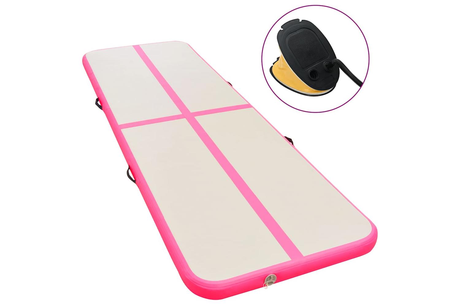 vidaXL 91912 Inflatable Gymnastics Mat With Pump 300x100x10cm Pvc Pink