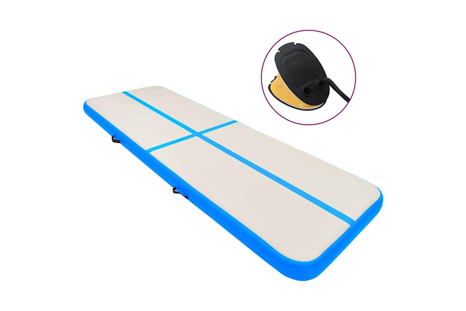 vidaXL 92677 Inflatable Gymnastics Mat With Pump 300x100x20cm Pvc Blue