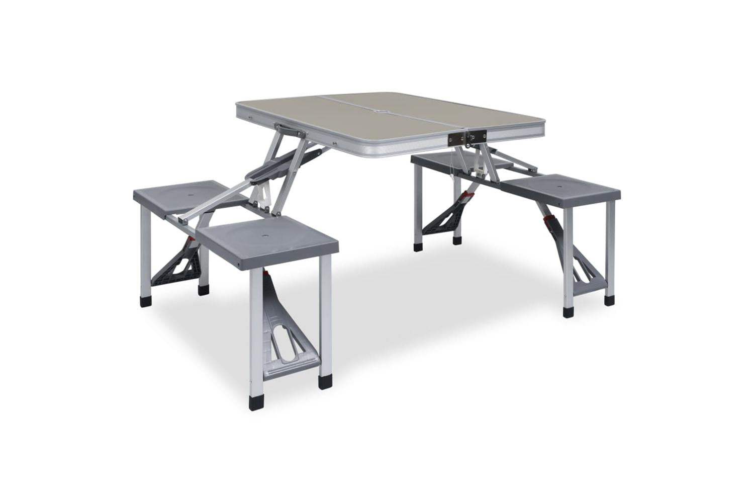 Vidaxl 47686 Folding Camping Table With 4 Seats Steel Aluminium